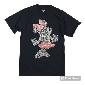 Hanes Disney Parks Black Minnie Mouse Tee